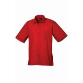 Short Sleeve Poplin Shirt, Red, 16, Premier