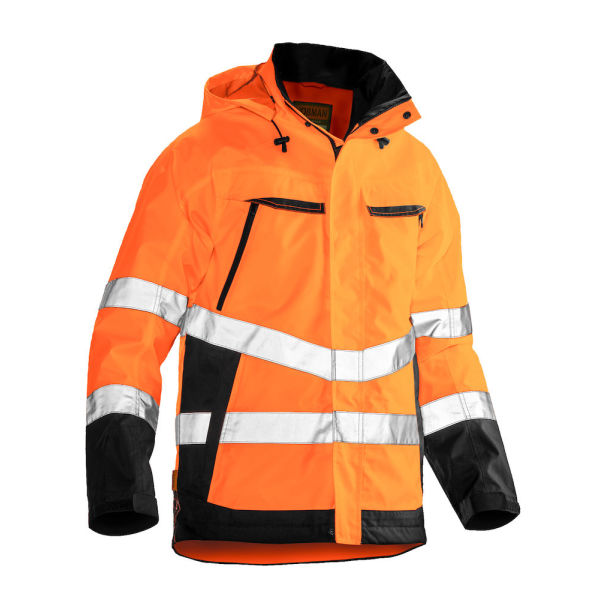 Jobman 1283 Hi-vis shell jacket oranje/zwart xs