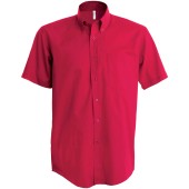 Heren poplin overhemd korte mouwen Classic Red XXL