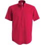 Heren poplin overhemd korte mouwen Classic Red XXL