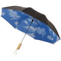 Blue-skies 21" opvouwbare automatische paraplu - Zwart