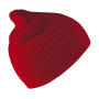 Delux Double Knit Cotton Beanie Hat - Red - One Size