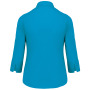 Overhemd in onderhoudsvriendelijk polykatoen-popeline 3/4-mouwen dames Bright Turquoise M