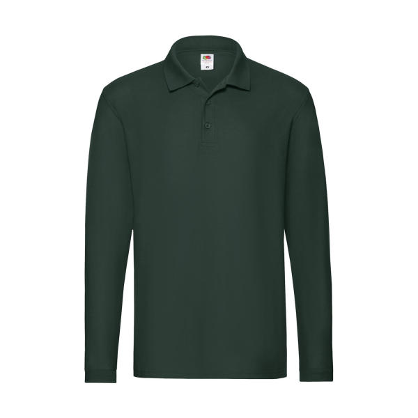 Premium Long Sleeve Polo - Forest Green - L