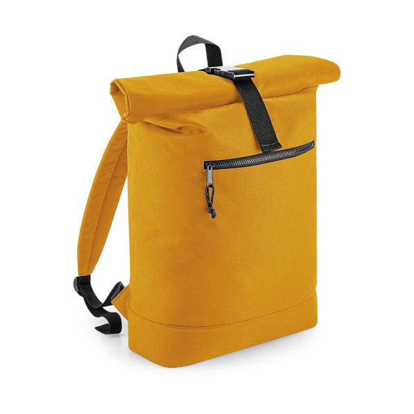 Recycled Roll-Top Backpack - Mustard - One Size
