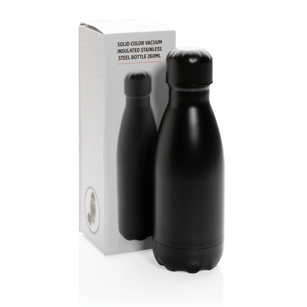 Unikleur vacuum roestvrijstalen fles 260ml, zwart