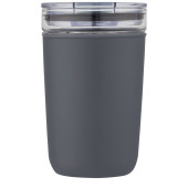 Bello 420 ml glas krus med ydervæg i genbrugsplast - Grå