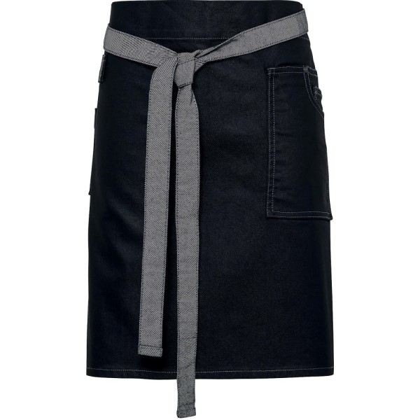 Division - Waxed look denim waist apron Black Denim One Size