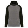 Kinder multisport-joggingbroek tweekleurige sweater met capuchon Grey Heather / Black 6/8 ans