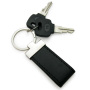 Folded Rectangular Black Leather Keyfobs