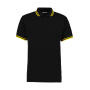 Classic Fit Tipped Collar Polo - Black/Yellow - M
