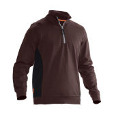 Jobman 5401 Halfzip sweatshirt bruin/zwart 4xl
