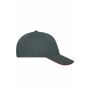 MB6238 5 Panel Sandwich Cap Bio Cotton - graphite/red - one size