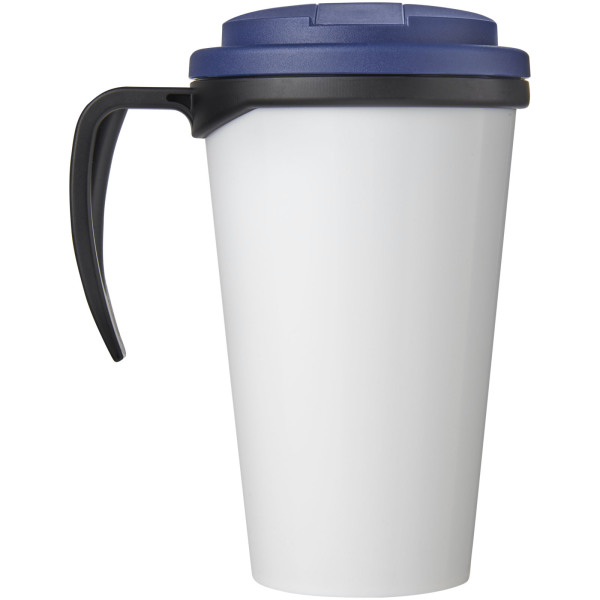 Brite-Americano® Grande 350 ml mug with spill-proof lid - Solid black/Blue