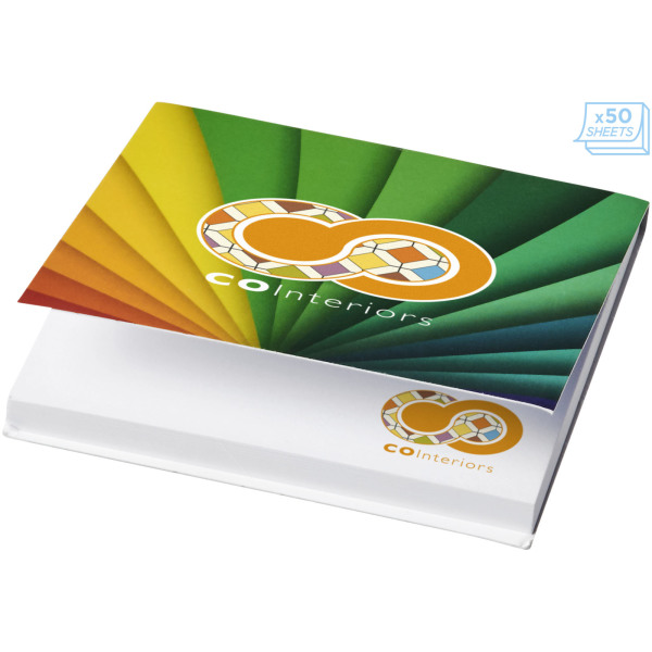 Sticky-Mate® soft cover squared sticky notes 75x75mm - White - 25 pages