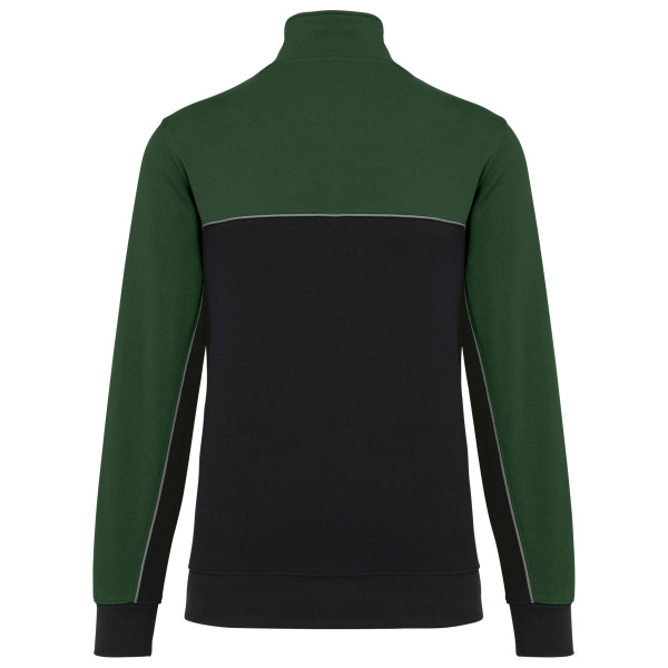 Ecologische uniseks sweater met ritskraag Black / Forest Green XXL