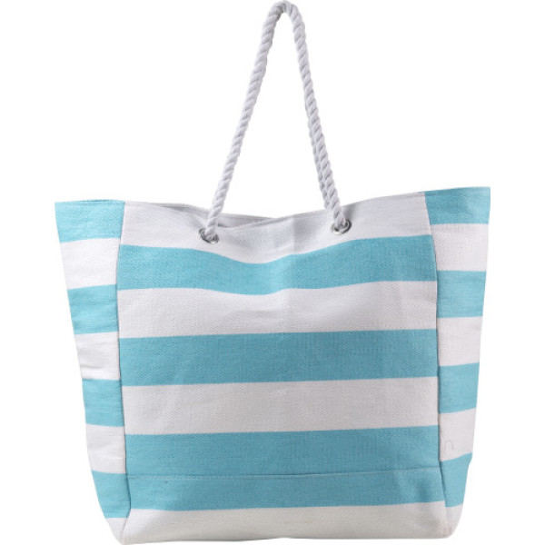 Strandtasche aus Baumwolle/Polyester Luzia Hellblau