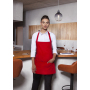 BLS 6 Short Bib Apron Basic with Buckle and Pocket - red - Stck