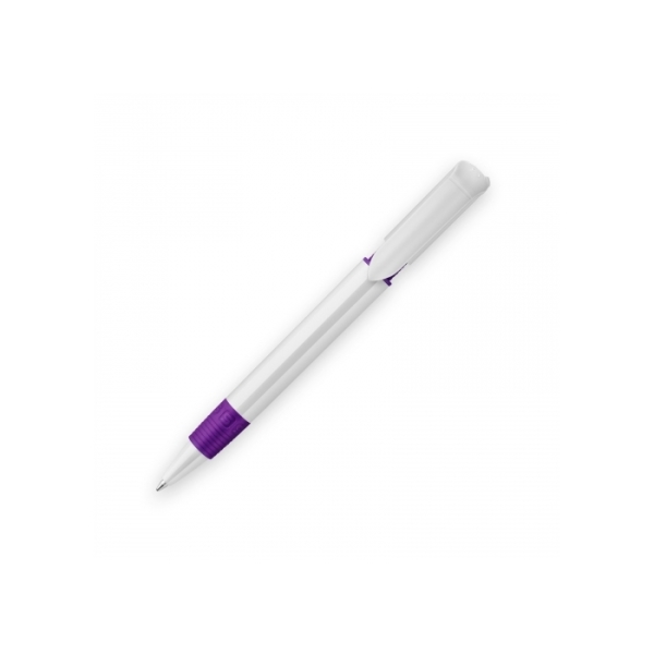 Ball pen S40 Grip hardcolour - White / Purple