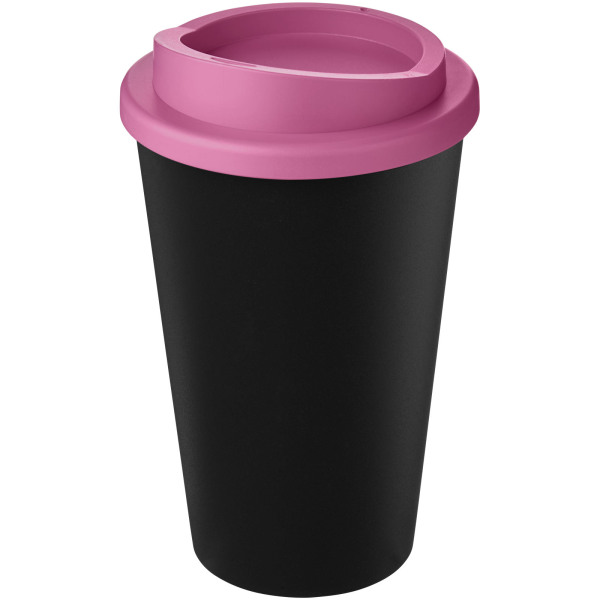 Americano® Eco 350 ml recycled tumbler - Solid black/Pink