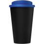 Americano® Eco 350 ml recycled tumbler - Solid black/Mid blue