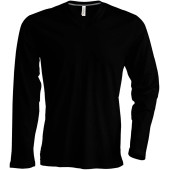 Men's long-sleeved V-neck T-shirt Black L