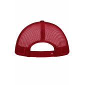 MB070 5 Panel Polyester Mesh Cap - white/red - one size