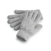 Cosy Ribbed Cuff Gloves - Grey Marl - One Size