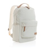 Impact AWARE™ 16 oz. recycled canvas laptop rugzak, gebroken wit