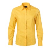 Ladies' Shirt Longsleeve Poplin - yellow - 3XL