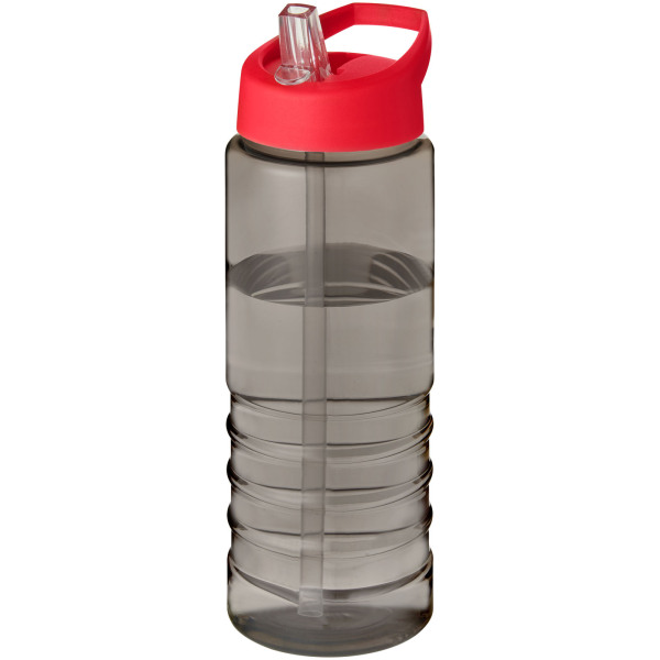 H2O Active® Eco Treble 750 ml spout lid sport bottle - Charcoal/Red