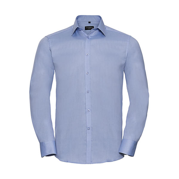 Men's LS Herringbone Shirt - Light Blue