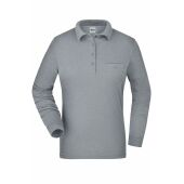 Ladies' Workwear Polo Pocket Longsleeve - grey-heather - XL