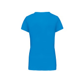 Dames T-shirt V-hals Korte Mouwen Tropical Blue 3XL