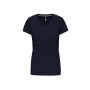 Dames T-shirt V-hals Korte Mouwen Navy L