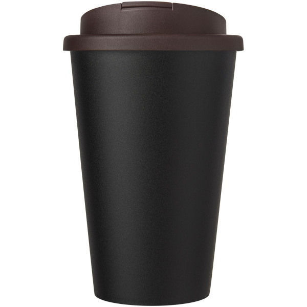 Americano® Eco 350 ml recycled tumbler with spill-proof lid - Brown/Solid black