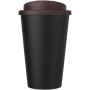 Americano® Eco 350 ml gerecyclede beker met spill-proof deksel - Bruin/Zwart