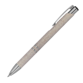 Pen van tarwestro met zilverkleurige accenten