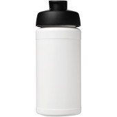 Baseline® Plus 500 ml sportfles met flipcapdeksel - Wit/Zwart