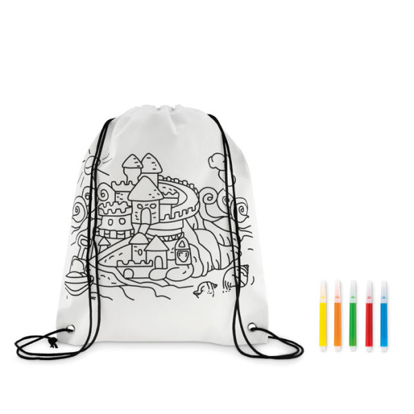 Drawstring bag Non woven kids bag with pens