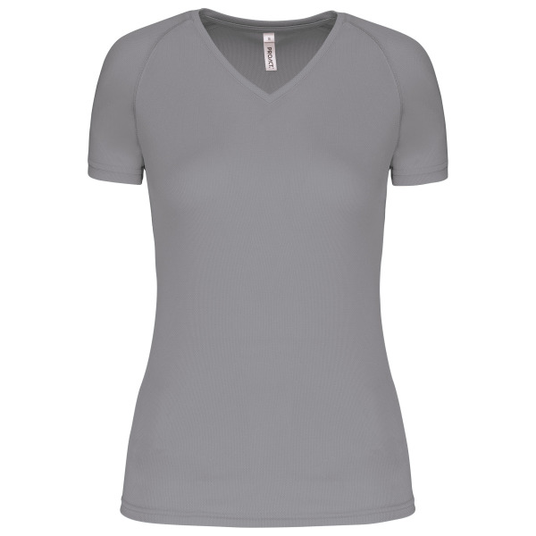 Dames sport-t-shirt V-hals Fine Grey XS