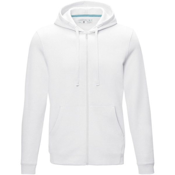 Ruby men’s GOTS organic GRS recycled full zip hoodie - White - 3XL