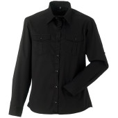 Men's Roll Sleeve Shirt - Long Sleeve Black 4XL
