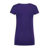 L&S T-shirt V-neck cot/elast SS for her purple L