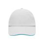 MB6112 6 Panel Raver Sandwich Cap wit/turquoise one size