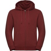 Authentic Full zip hooded melange sweatshirt Brick Red Melange XL