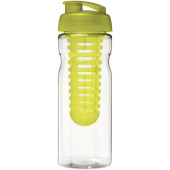 H2O Active® Base 650 ml sportfles en infuser met flipcapdeksel - Transparant/Lime