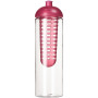H2O Active® Vibe 850 ml drinkfles en infuser met koepeldeksel - Transparant/Roze