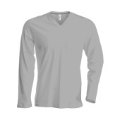 Men's long-sleeved V-neck T-shirt Oxford Grey XXL