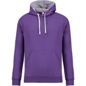 Hooded sweater met gecontrasteerde capuchon Purple / Oxford Grey 3XL